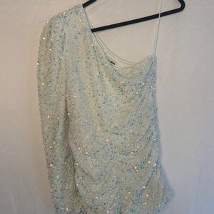 Sequin One-Shoulder Top